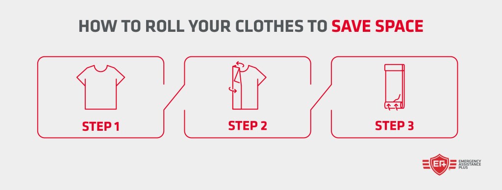 Steps on how to roll your clothes to save space